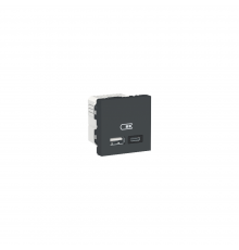 Schneider UNICA NEW Розетка 2-а USB внутр. 2.0, 2,4 А 2 мод. "UNICA NEW" антрацит (C3) антрацит NU301854