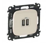 Legrand Valena ALLURE Розетка USB для зарядки подвійна Слонова кістка 754996