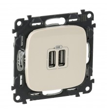 Legrand Valena ALLURE Розетка USB для зарядки подвійна Слонова кістка 754996