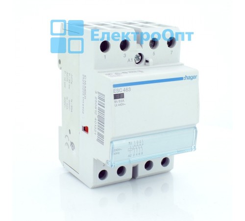 Контактор Hager 63A 4НВ 230В ESC463
