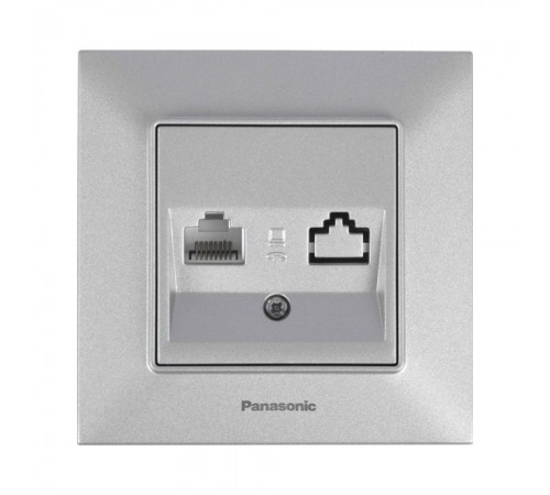 Розетка комп'ютерна Panasonic Arkedia Slim срібна RJ45 CAT5e WNTC04042SL-UA