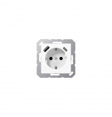 JUNG A Розетка SCHUKO з USB тип AC білий A1520-15CAWW