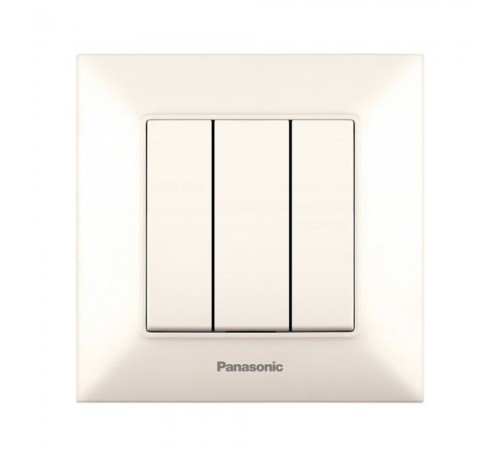 Вимикач Panasonic Arkedia Slim кремовий трьохклавішний WNTC00152BG-UA Вимикач Panasonic Arkedia Slim кремовий трьохклавішний WNTC00152BG-UA