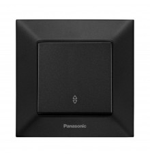 Вимикач Panasonic Arkedia Slim чорний одноклавішний прохідний швидкий монтаж WNTC01032BL-UA