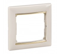Legrand Valena Classic Рамка 1 пост Слонова кістка золотий штрих 774151