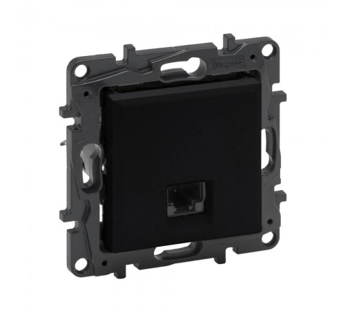 Розетка комп'ютерна RJ45 CAT5e UTP Legrand Niloe Step чорний 863559 Розетка комп'ютерна RJ45 CAT5e UTP Legrand Niloe Step чорний 863559