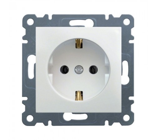 Розетка HAGER Lumina з заземленням біла WL1050