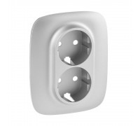 Legrand Valena ALLURE Накладка розетки подвійної 2К+З Алюміній 754957