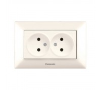 Розетка Panasonic Arkedia Slim кремова подвійна WNTC02042BG-UA