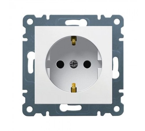 HAGER Lumina Розетка з з/к з захистом контактів білий WL1060