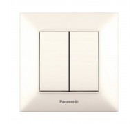 Вимикач Panasonic Arkedia Slim кремовий двоклавішний WNTC00092BG-UA