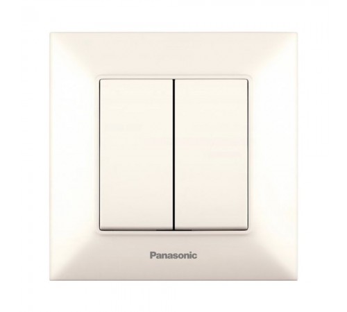 Вимикач Panasonic Arkedia Slim кремовий двоклавішний WNTC00092BG-UA Вимикач Panasonic Arkedia Slim кремовий двоклавішний WNTC00092BG-UA