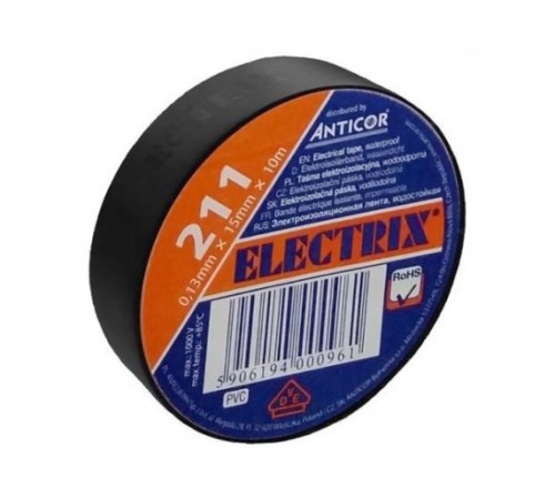 Ізоляційна стрічка ELECTRIX 211 0. 133 мм x19 мм x 20 м SX211 Ізоляційна стрічка ELECTRIX 211 0. 133 мм x19 мм x 20 м SX211