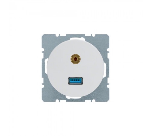 BERKER R.x механізм Розетка USB/3.5мм аудіо пол.білий 3315392089