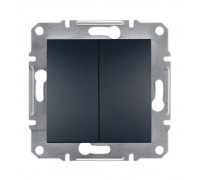 Вимикач Schneider Electric Asfora антрацит двоклавішний внутрішній прохідний EPH0600171