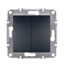 Вимикач Schneider Electric Asfora антрацит двоклавішний внутрішній прохідний EPH0600171
