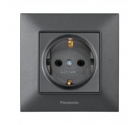 Розетка Panasonic Arkedia Slim димчаста із заземленням WNTC02022DG-UA