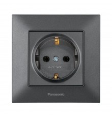 Розетка Panasonic Arkedia Slim димчаста із заземленням WNTC02022DG-UA