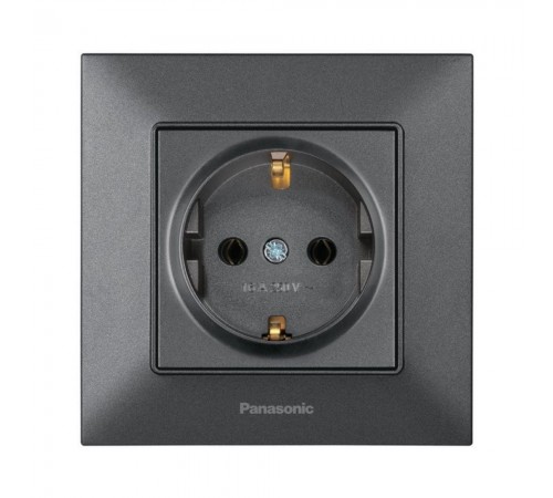 Розетка Panasonic Arkedia Slim димчаста із заземленням WNTC02022DG-UA Розетка Panasonic Arkedia Slim димчаста із заземленням WNTC02022DG-UA
