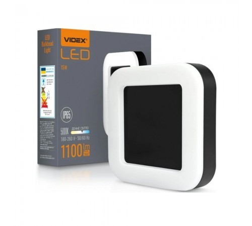 LED світильник VIDEX IP65 квадрат 15W 5000K чорний VL-BHFS-155B 485180 LED світильник VIDEX IP65 квадрат 15W 5000K чорний VL-BHFS-155B 485180