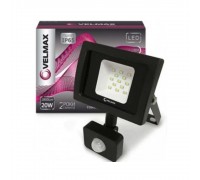 LED прожектор Velmax 20W, 6200K, 1800Lm, датчик руху ІЧ 26-14-20