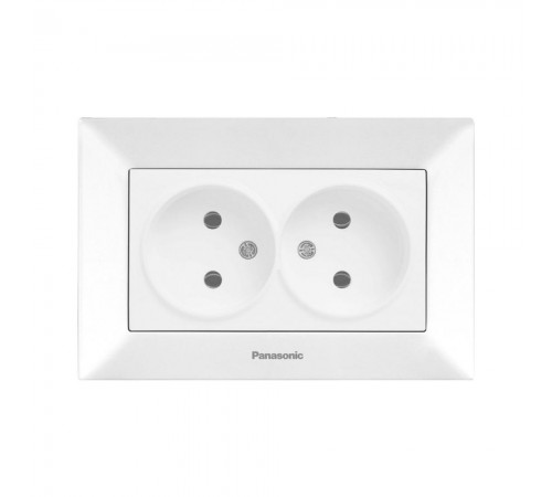 Розетка Panasonic Arkedia Slim подвійна, біла WNTC02042WH-UA