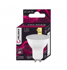 Лампа LED Velmax V-MR16 6W 220V GU10 3000К 540Lm. лінза 21-14-73