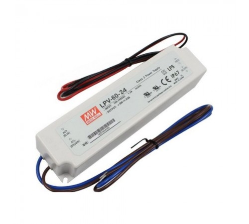 Блок живлення MEAN WELL 24В 60 Вт IP67 LPV-60-24 3615 Блок живлення MEAN WELL 24В 60 Вт IP67 LPV-60-24 3615