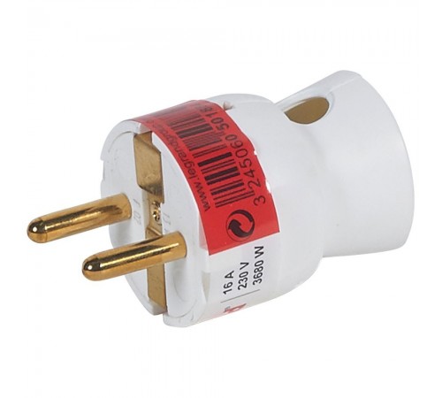Вилка Legrand 2К+З 16А біла 050188 Вилка Legrand 2К+З 16А біла 050188