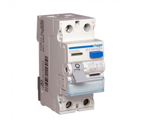 Дифреле (ПЗВ) Hager Тип AC 2P 30mA 25A CDC225J