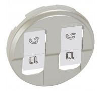 Legrand CELIANE Панель розетки 2 x RJ45 кат.6 (для UTP/FTP/SFTP) Титан 68552