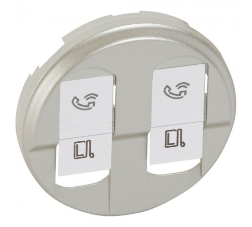 Legrand CELIANE Панель розетки 2 x RJ45 кат.6 (для UTP/FTP/SFTP) Титан 68552