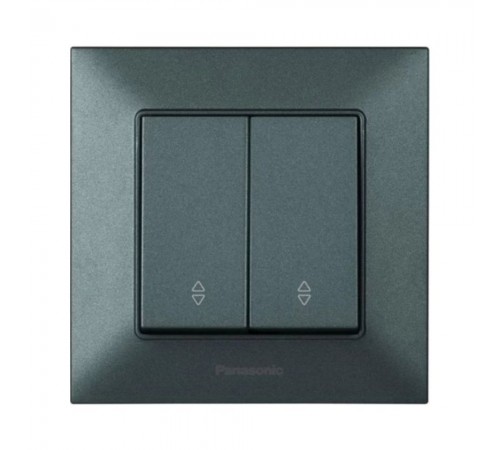 Вимикач Panasonic Arkedia Slim двоклавішний прохідний димчастий WNTC00112DG-UA Вимикач Panasonic Arkedia Slim двоклавішний прохідний димчастий WNTC00112DG-UA