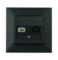 Розетка комп'ютерна Panasonic Arkedia Slim чорна RJ45 CAT5e WNTC04042BL-UA