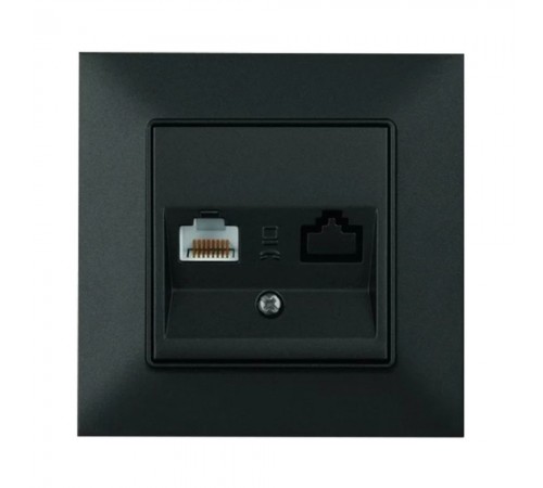 Розетка комп'ютерна Panasonic Arkedia Slim чорна RJ45 CAT5e WNTC04042BL-UA Розетка комп'ютерна Panasonic Arkedia Slim чорна RJ45 CAT5e WNTC04042BL-UA