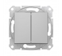 Вимикач Schneider Electric Sedna алюміній двоклавішний внутрішній SDN0300160