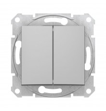 Вимикач Schneider Electric Sedna алюміній двоклавішний внутрішній SDN0300160
