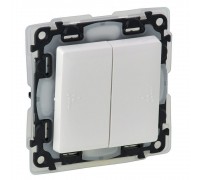 Legrand Valena LIFE Вимикач 2-клавішний автоматичні клеми IP44 Білий 752155