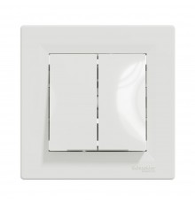 Вимикач Schneider Electric Asfora бiлий двоклавішний внутрішній самозажимний EPH0300121