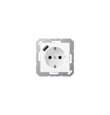 JUNG A Розетка SCHUKO з USB тип A білосніжний матовий A1520-18AWWM