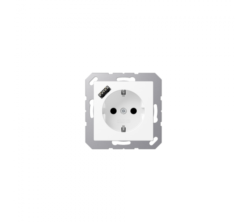 JUNG A Розетка SCHUKO з USB тип A білосніжний матовий A1520-18AWWM