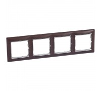 Legrand Valena Classic Рамка 4 пости Темне дерево срібний штрих 770374