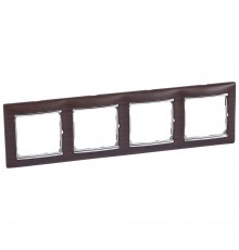 Legrand Valena Classic Рамка 4 пости Темне дерево срібний штрих 770374
