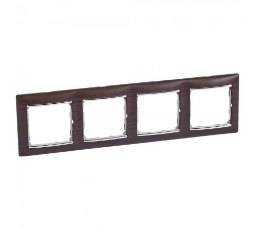 Legrand Valena Classic Рамка 4 пости Темне дерево срібний штрих 770374