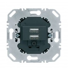 Механізм USB розетки Berker подвійна антрацит 260205