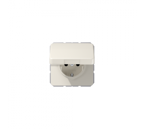 JUNG CD Розетка SCHUKO з кришкою і захисними шторками слонова кістка CD1520BFKIKL
