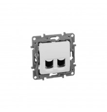 Legrand ETIKA Розетка 2хRJ45 Кат.5е UTP Білий 672255