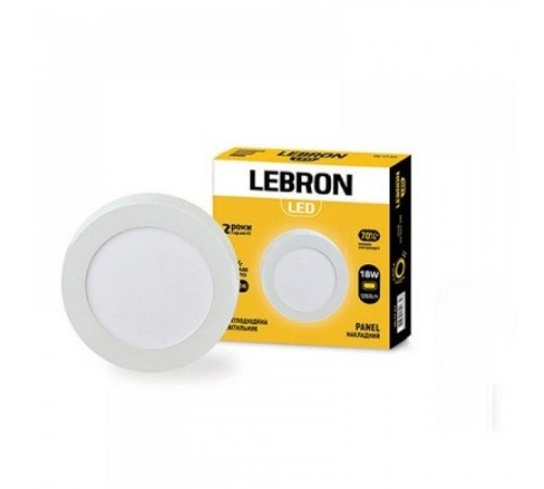 LED світильник круглий накладний LED св-к L-PRS-1841 18W 4100K з блоком живлення 12-10-73 Lebron