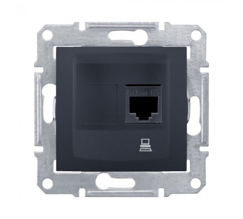 Розетка комп'ютерна Schneider Electric Sedna графіт RJ-45 внутрішня 5E SDN4300170 Розетка комп'ютерна Schneider Electric Sedna графіт RJ-45 внутрішня 5E SDN4300170