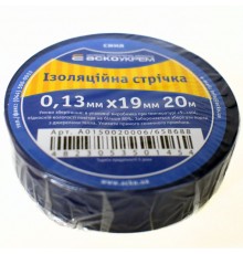Ізоляційна стрічка Ізоляційна стрічка 0,13мм х 19мм х 20м синя АСКО 00033702 АСКО